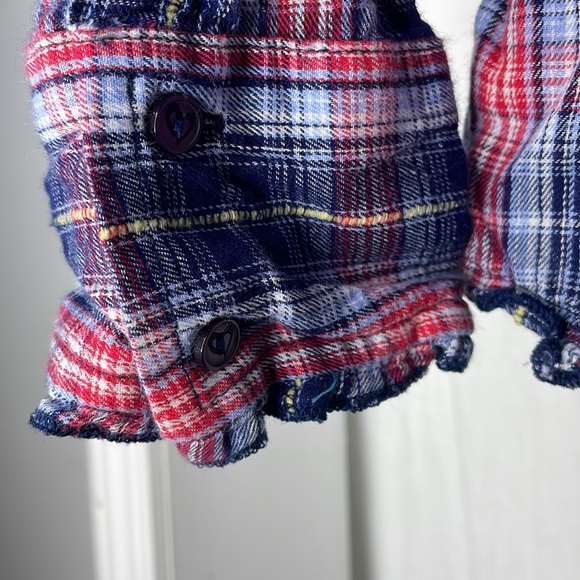 Justice size 20 100% cotton red and blue check button down - Picture 3 of 10
